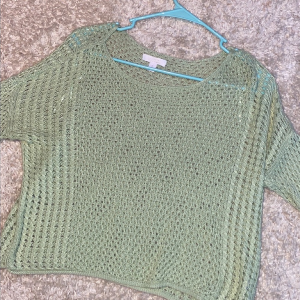 Light green see through crop top